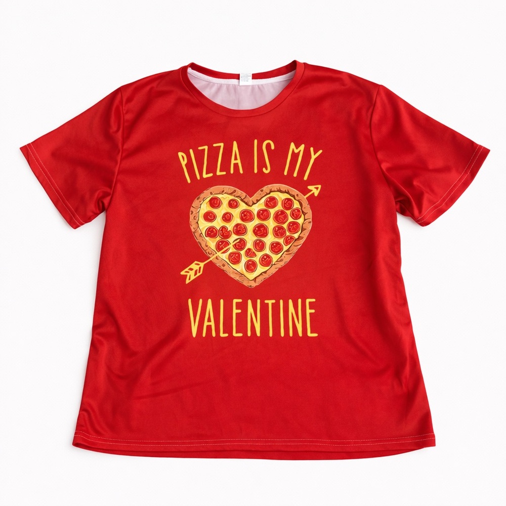 Boys Pizza Valentine Graphic Tee Size 160 Red Shirt Funny Graphic